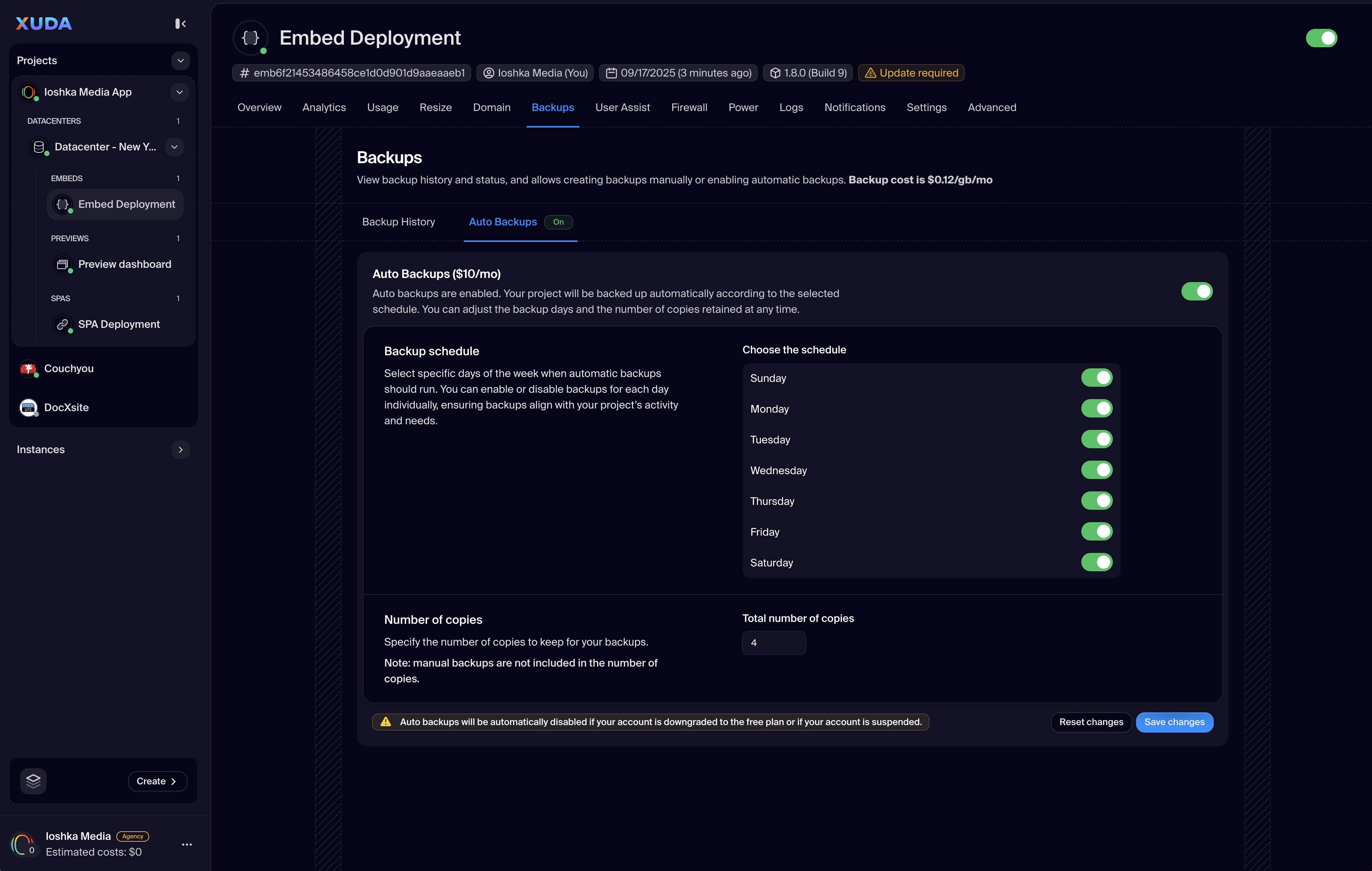 Embed Backups